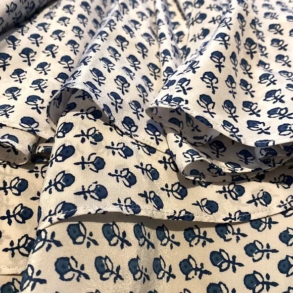 Rebecca Taylor Blue and White Silk Sheer Back Dress 💙🤍💙 - Picture 8 of 9